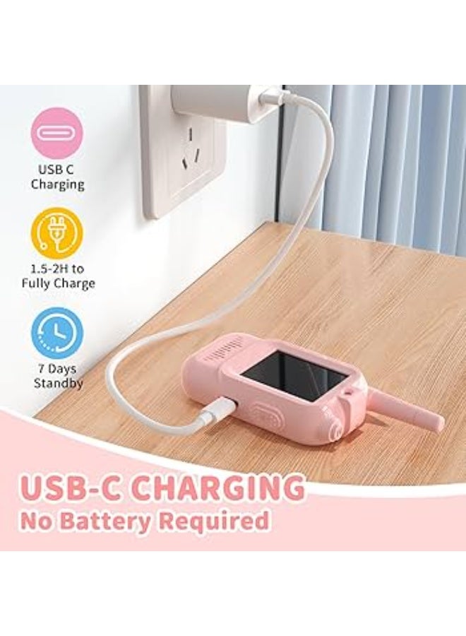 kids video Walky Talkiy toy Face-to-Face intercom Visual children Cartoon Pager 300M transmit distance Visible camera interphone Audio video call Photograph Walky Talky no need network outdoor communication 2 inches screen display Walkiy Talkiyes intercom for Parent-child interaction, birthday gifts, children toys - Image 5